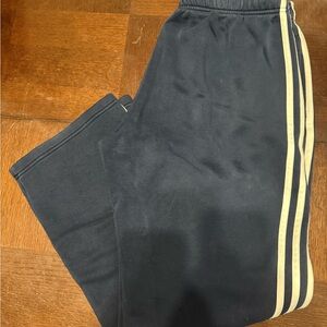 adidas men’s Navy Sweatpants with White Stripes